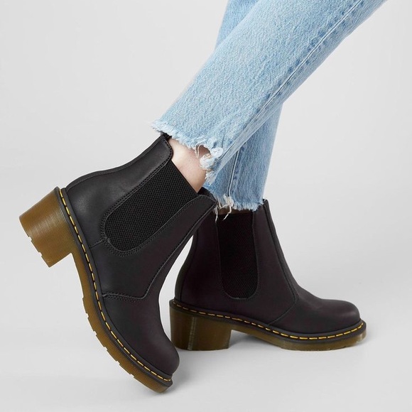 Dr. Martens Shoes - NWT/ Box Doc Martens Cadence Pull On Black Leather Heeled Booties
